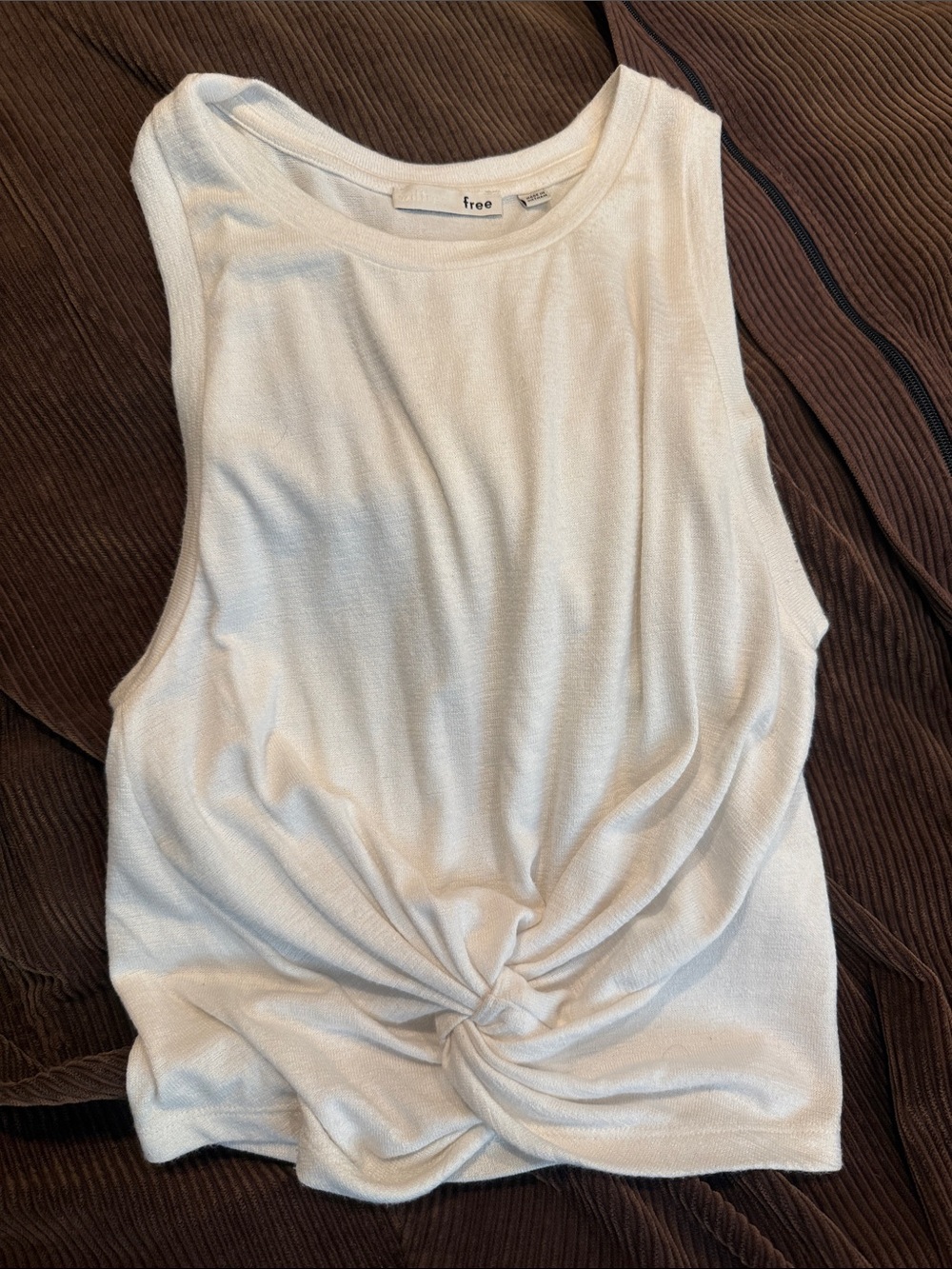 Wilfred white Twist-Front Cropped Tank Top